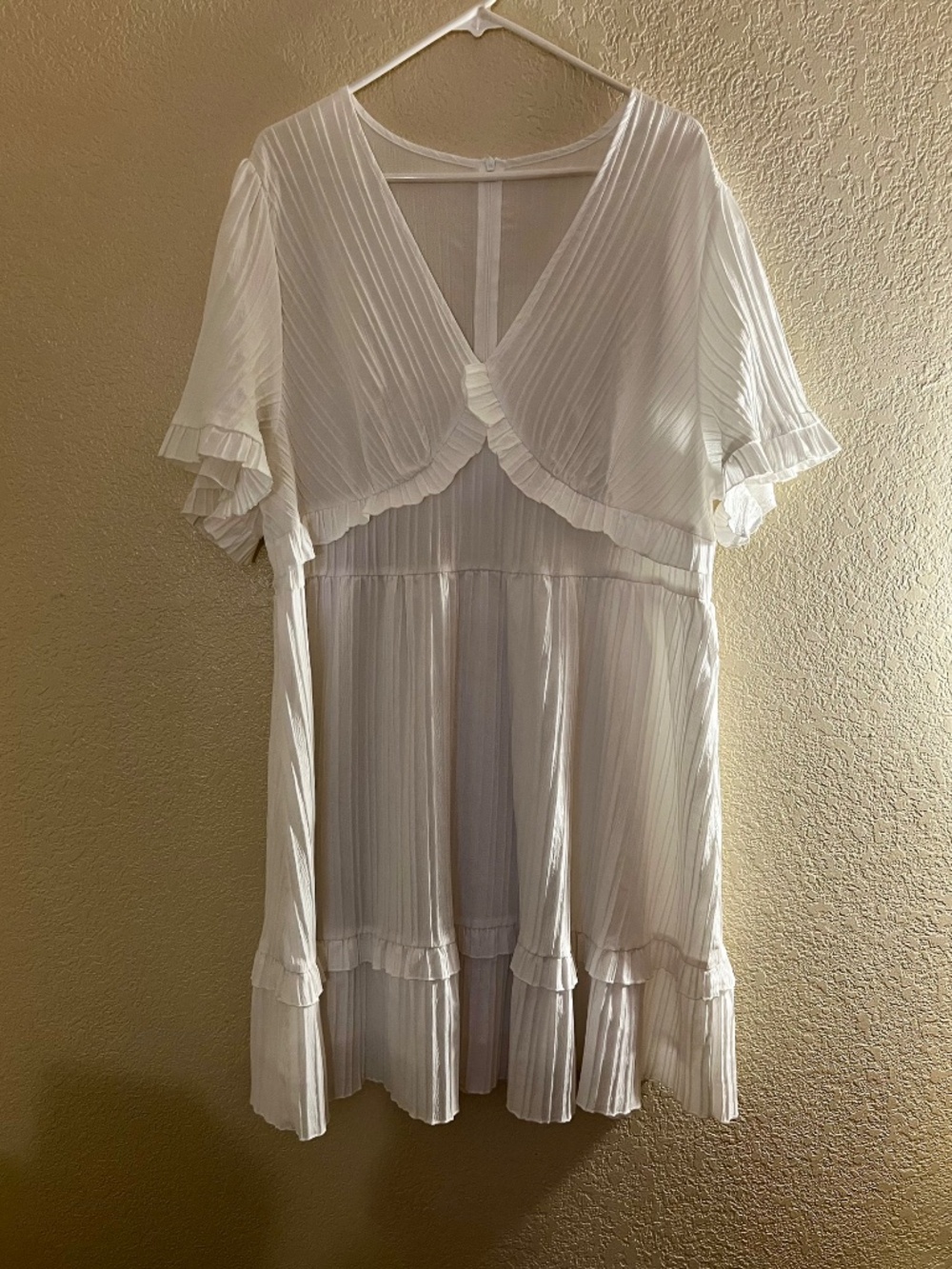 White Ruffle Summer Dress - Picture 2 of 4